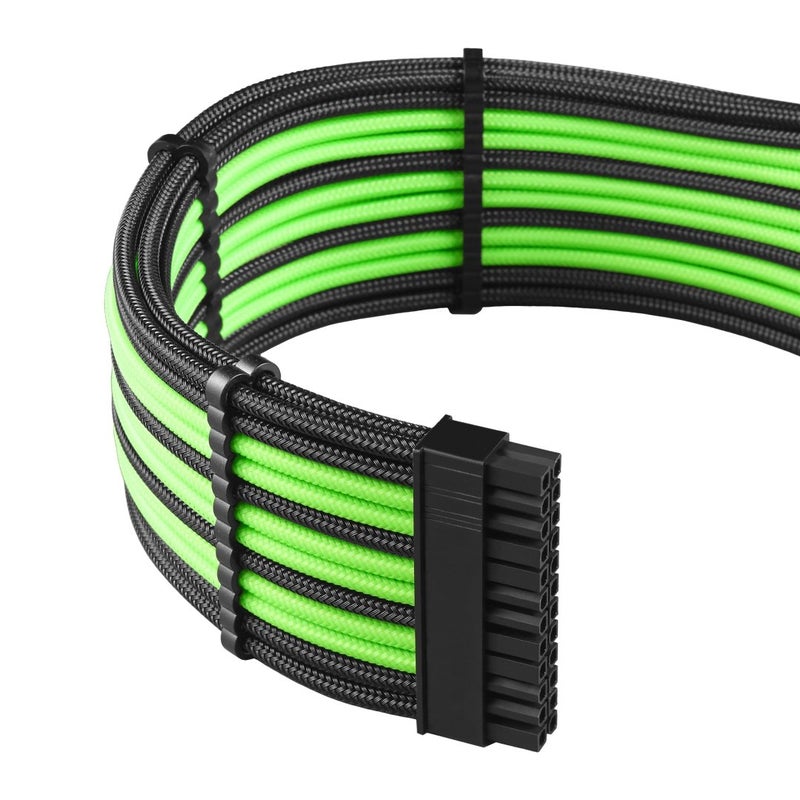 CableMod C-Series Pro ModMesh Sleeved Cable Kit for Corsair Type 4 RM Black Label/RMi/RMX (Black + Light Green) - Image 2